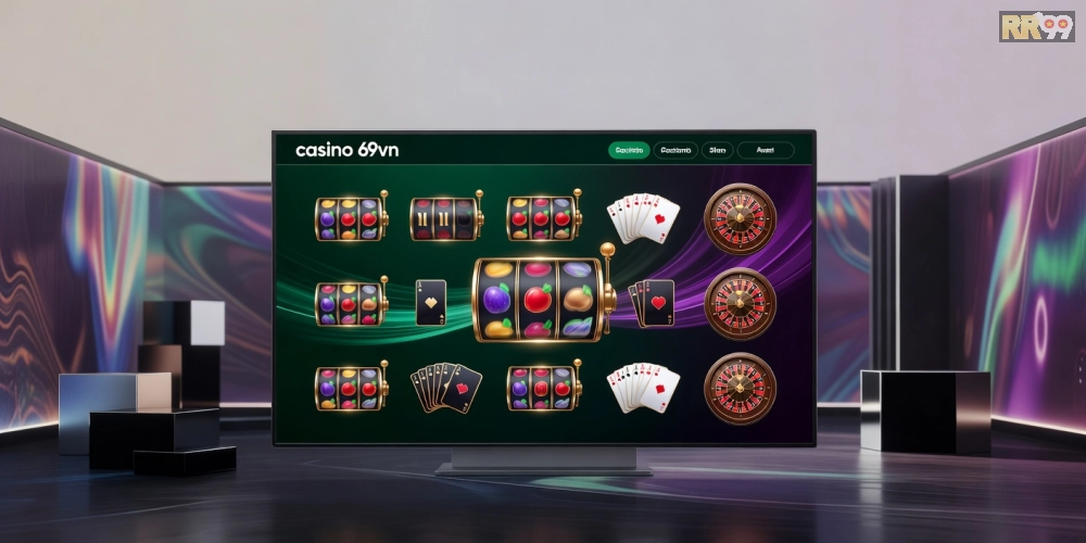 Hình minh họa khái niệm casino 69vn với giao diện cá cược hiện đại và an toàn